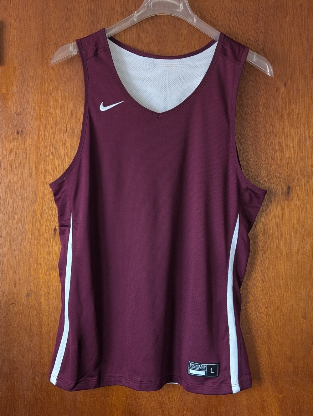 Nike Reversible Maroon And White Basketball Jersey Men's Size Large NEW!